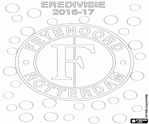 desenho de Feyenoord Rotterdam, campeão 2016-17 para colorir