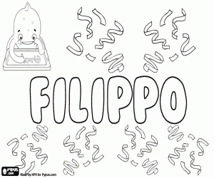 desenho de Filippo, nome em Italiano para colorir