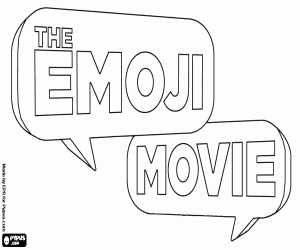 desenho de O filme de Emoji, o logotipo original para colorir