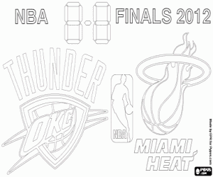 desenho de Finais da NBA de 2012 para colorir