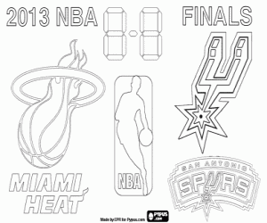 desenho de Finais da NBA de 2013 para colorir
