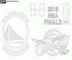 desenho de Final 2015 NBA Warriors vs Cavaliers para colorir