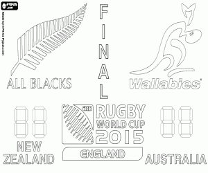 desenho de Final Campeonato do mundo de Rugby 2015 para colorir