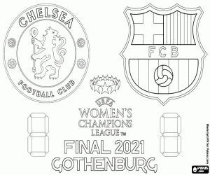 desenho de Final Chelsea FC vs FC Barcelona para colorir
