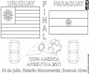 desenho de Final Copa América Argentina 2011 para colorir