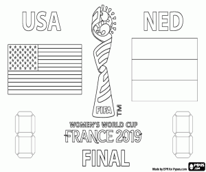desenho de Final Copa do Mundo feminina França 2019 para colorir