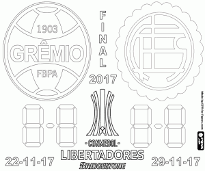 desenho de Final Copa Libertadores da América 2017 para colorir
