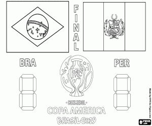 desenho de Final da Copa América Brasil 2019 para colorir