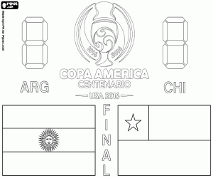 desenho de Final da Copa América Centenario 2016 para colorir