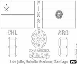 desenho de Final da Copa América Chile 2015 para colorir