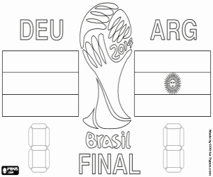desenho de Final da Copa do mundo 2014 Brasil para colorir