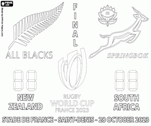 desenho de Final da Copa do Mundo de Rugby 2023 para colorir