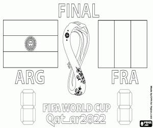desenho de Final da Copa do Mundo FIFA Qatar 2022 para colorir