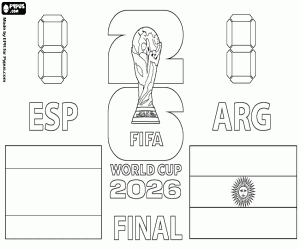 desenho de Final da Copa do Mundo FIFA 2026 para colorir