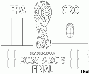 desenho de Final da Copa do mundo Rússia 2018 para colorir