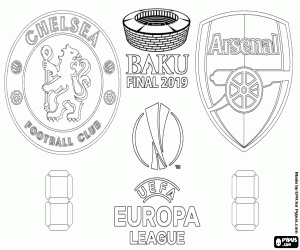 desenho de Final da Europa League 2018-2019 para colorir