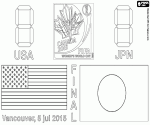 desenho de Final de Copa do Mundo Femenina FIFA 2015 para colorir