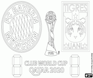 desenho de Final do Mundial de Clubes da FIFA de 2020 para colorir
