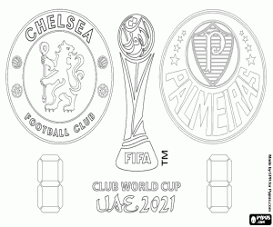 desenho de Final do Mundial de Clubes da FIFA 2021 para colorir