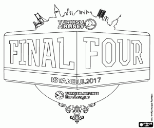 desenho de Final Four EuroLeague Istambul 2017, logo para colorir