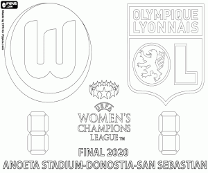 desenho de Final Wolfsburg x Olympique Lyon para colorir
