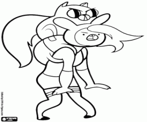 desenho de Fionna e Cake, Hora de aventura para colorir
