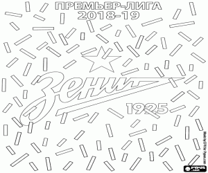 desenho de FK Zenit, campeão 2018-2019 para colorir