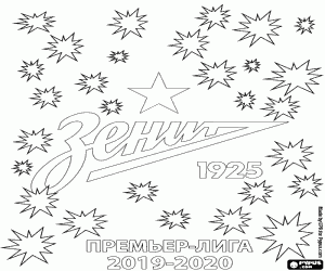 desenho de FK Zenit, campeão 2019-2020 para colorir