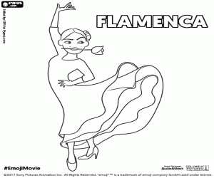 desenho de Flamenca, um personagem do Emoji para colorir