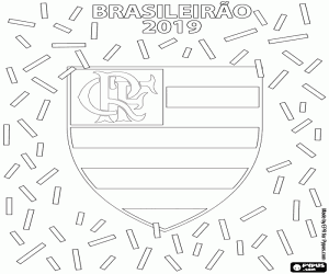 desenho de Flamengo, Brasileirão 2019 para colorir