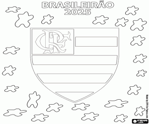 desenho de Flamengo, Campeão Brasileiro 2025 para colorir