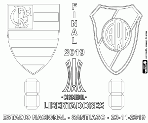 desenho de Flamengo-River Libertadores 2019 para colorir