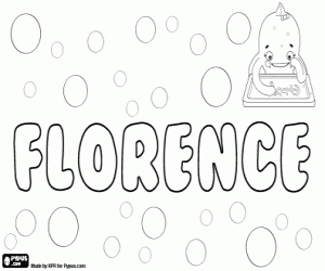 desenho de Florence, do Nome latim Florentia para colorir