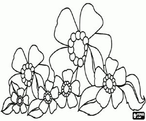 desenho de Flores de tamanhos diferentes para colorir