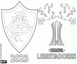 desenho de Fluminense, campeão da Libertadores 2023 para colorir