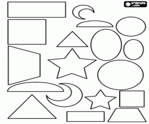 desenho de Formas geométricas variadas para colorir