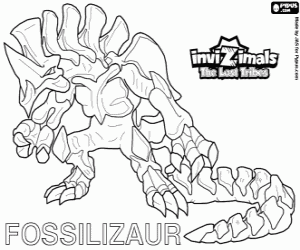 desenho de Fossilizaur, Invizimals Tribos Perdidas para colorir