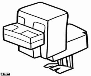 desenho de Frango de Minecraft para colorir