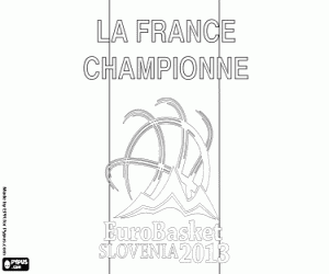 desenho de França, campeão EuroBasket 2013 para colorir