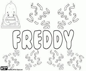 desenho de Freddy, diminutivo em inglês para colorir