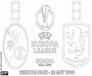 desenho de Freiburg-Aston Villa, final 2026 para colorir