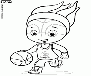 desenho de Frenkie, mascote do EuroBasket 2015 para colorir