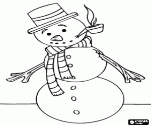 desenho de Frosty, o boneco de neve mágico para colorir