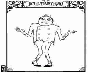 desenho de Um funcionário do Hotel Transilvânia para colorir