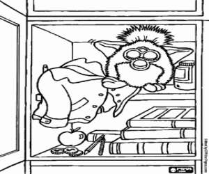 desenho de Furby dorme no armário para colorir
