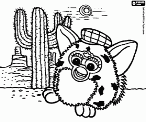 desenho de Um Furby no deserto para colorir