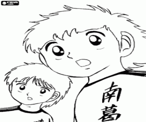 desenho de Os futebolistas em Captain Tsubasa para colorir