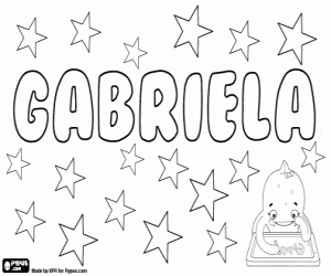 desenho de Gabriela, nome para menina para colorir