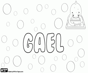 desenho de Gael, nome francês para colorir
