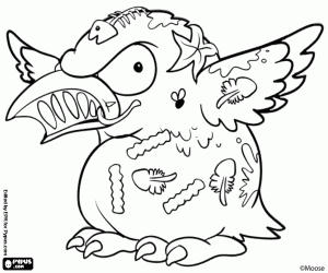 desenho de Gaivota Trash Pack, Garbage Gull para colorir